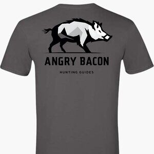 Angry Bacon Hunting Guides Hog Hunting Short Sleeve T-Shirt